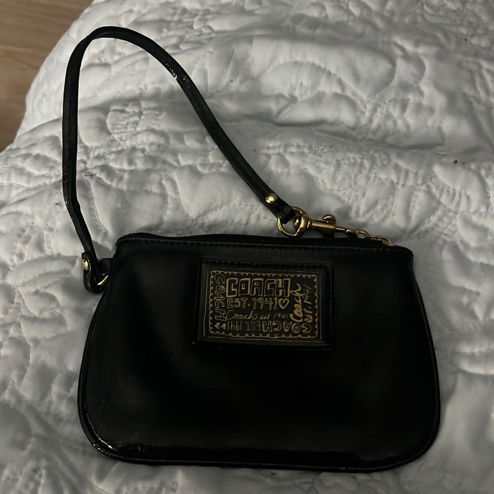 Coach black wristlet